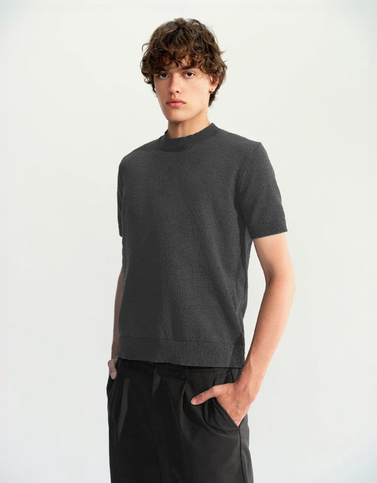 Crew Neck Knitted T-Shirt