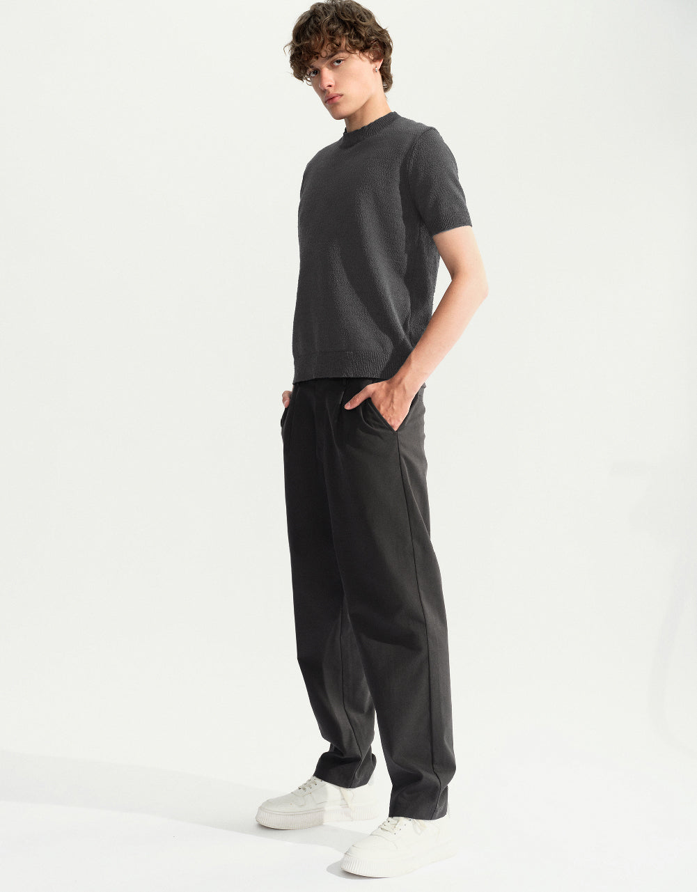 Crew Neck Knitted T-Shirt