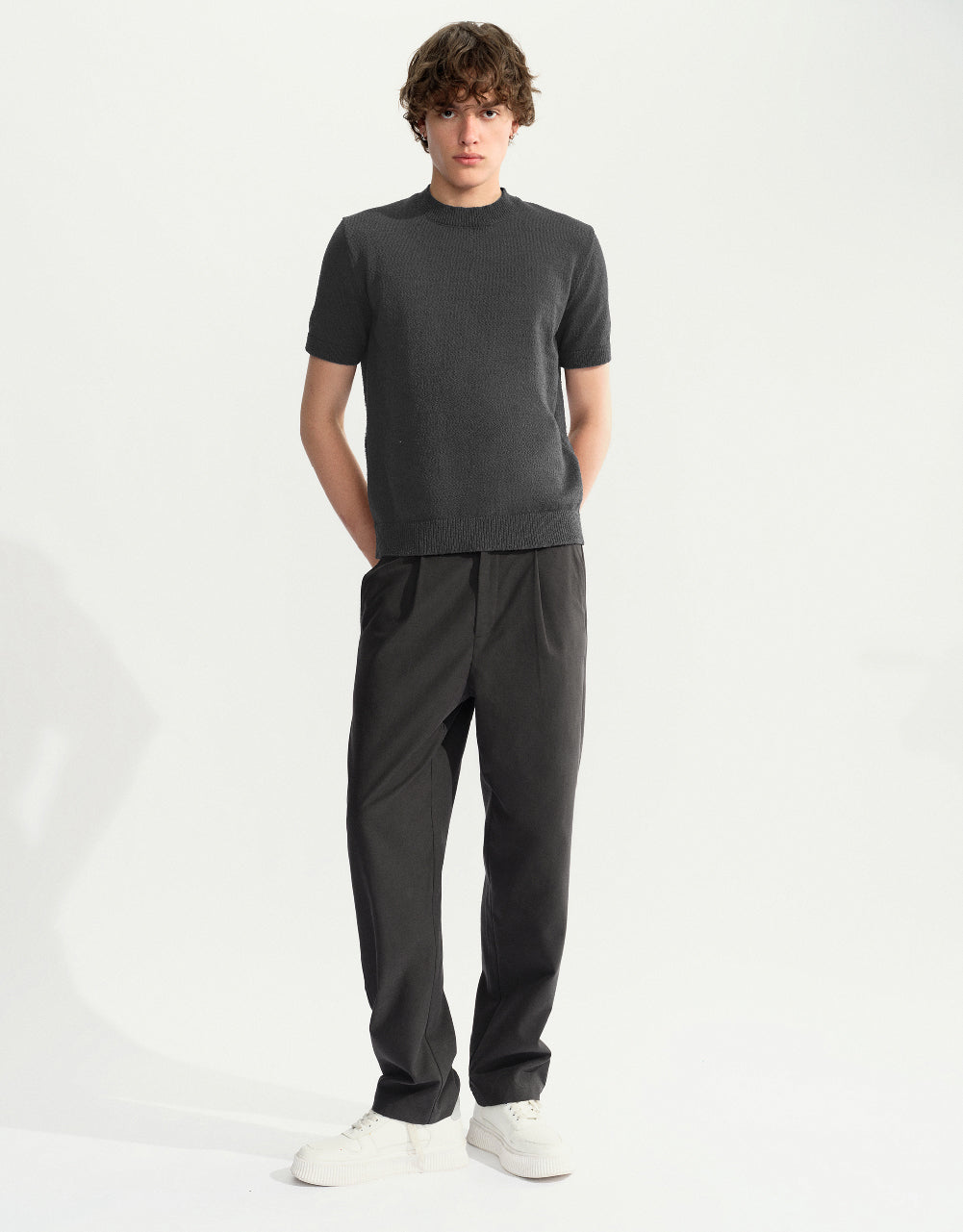 Crew Neck Knitted T-Shirt