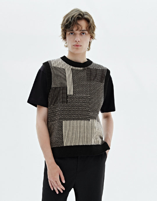 Crew Neck Knitted Vest