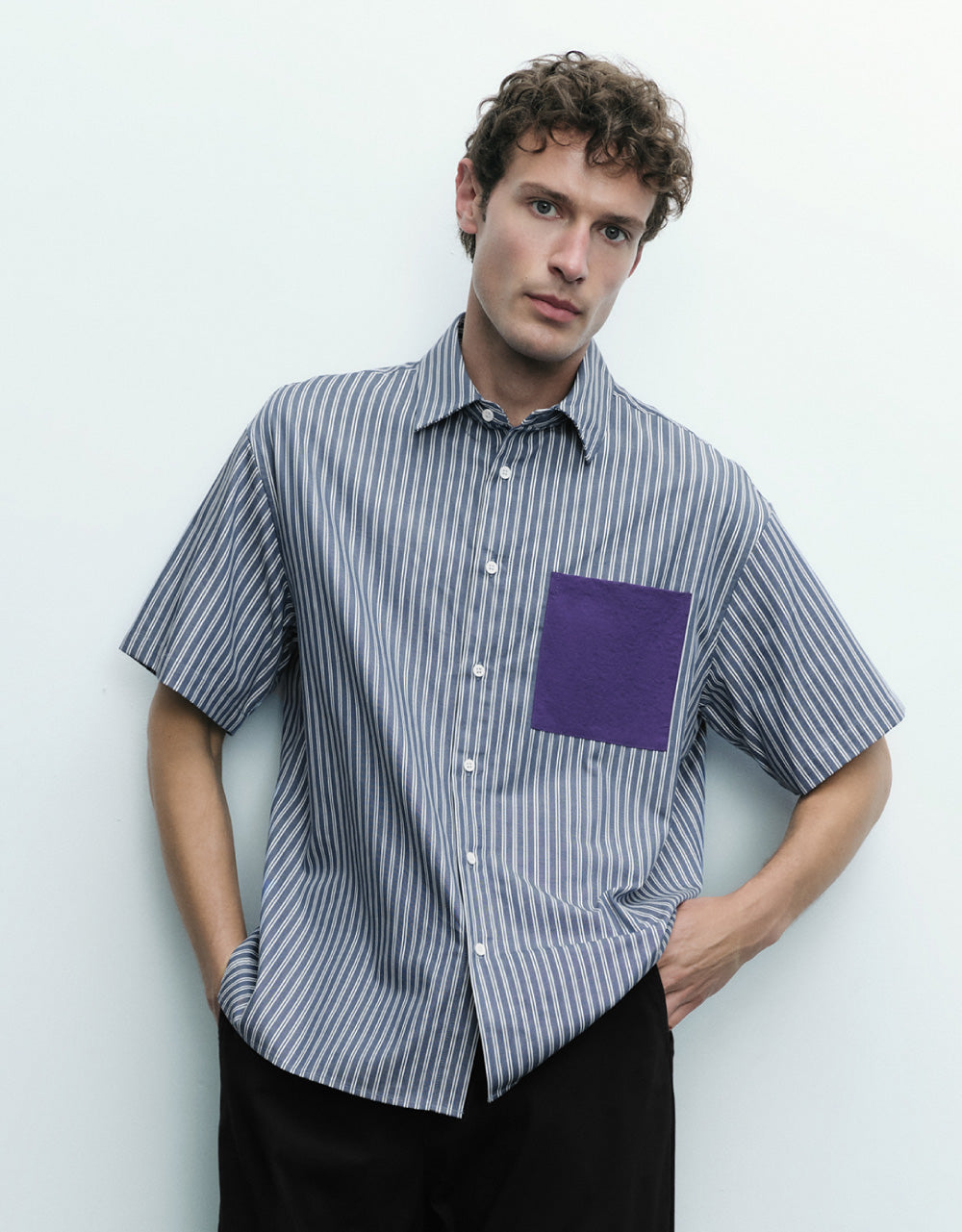 Striped Pocket Detail Shirt