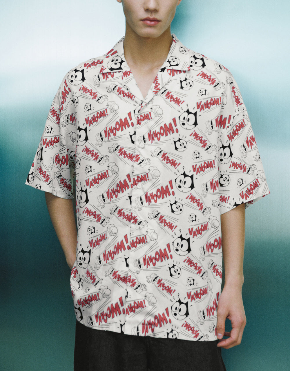 Cartoon Printed Loose Shirt