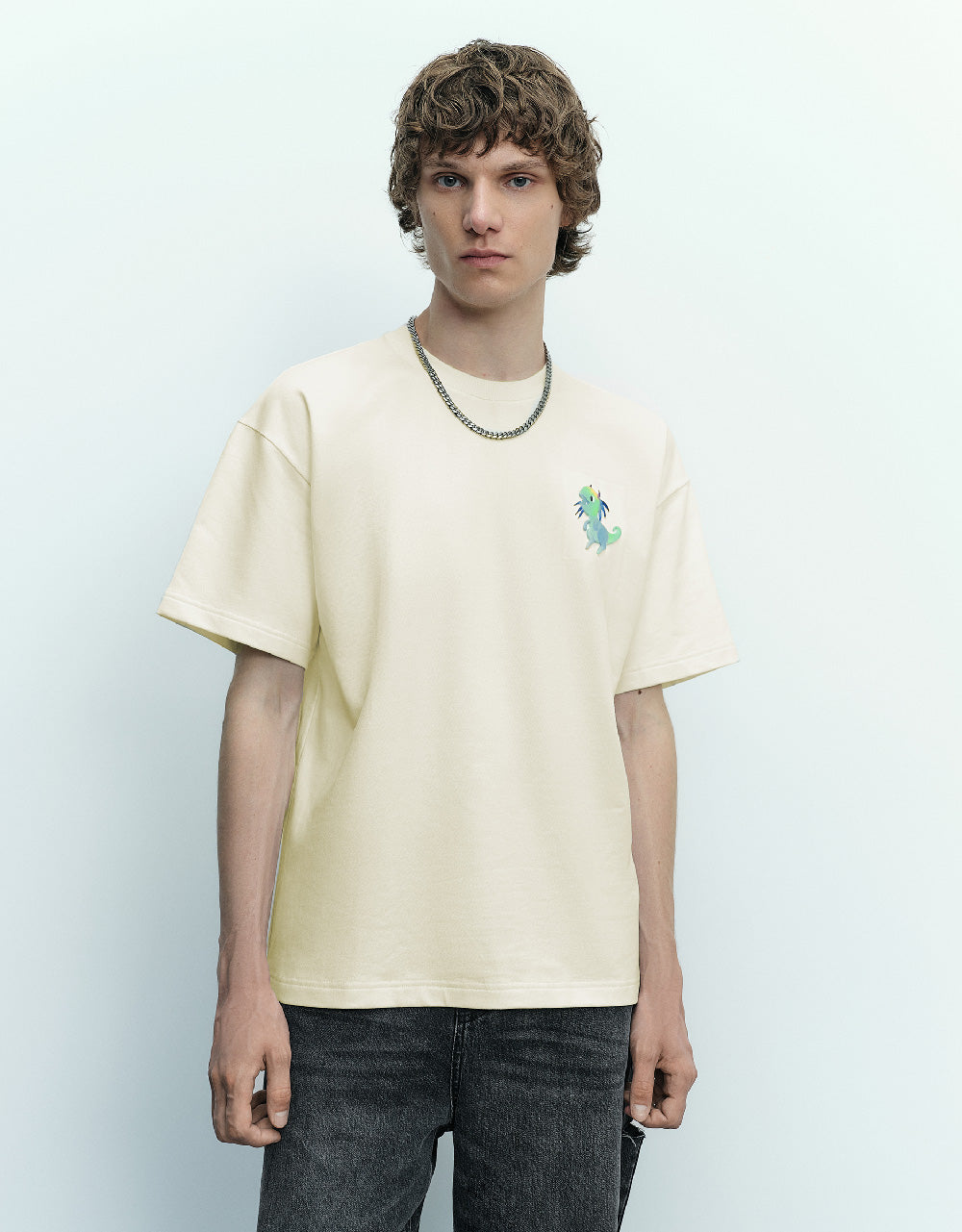 Drop Shoulder Sleeve Crew Neck T-Shirt