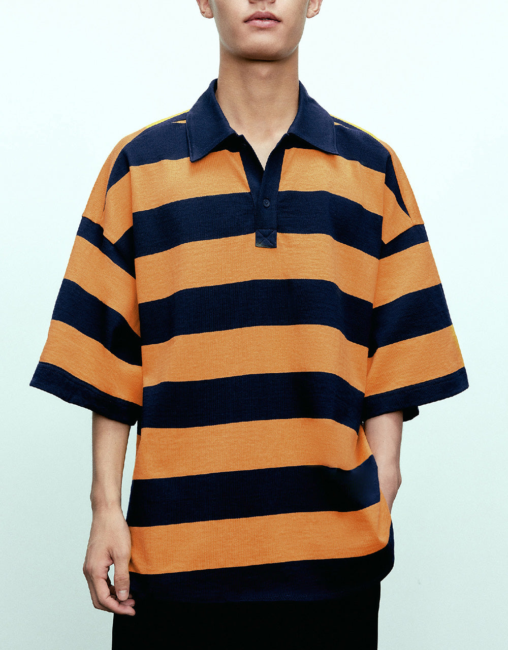 Oversized Striped Polo Shirt