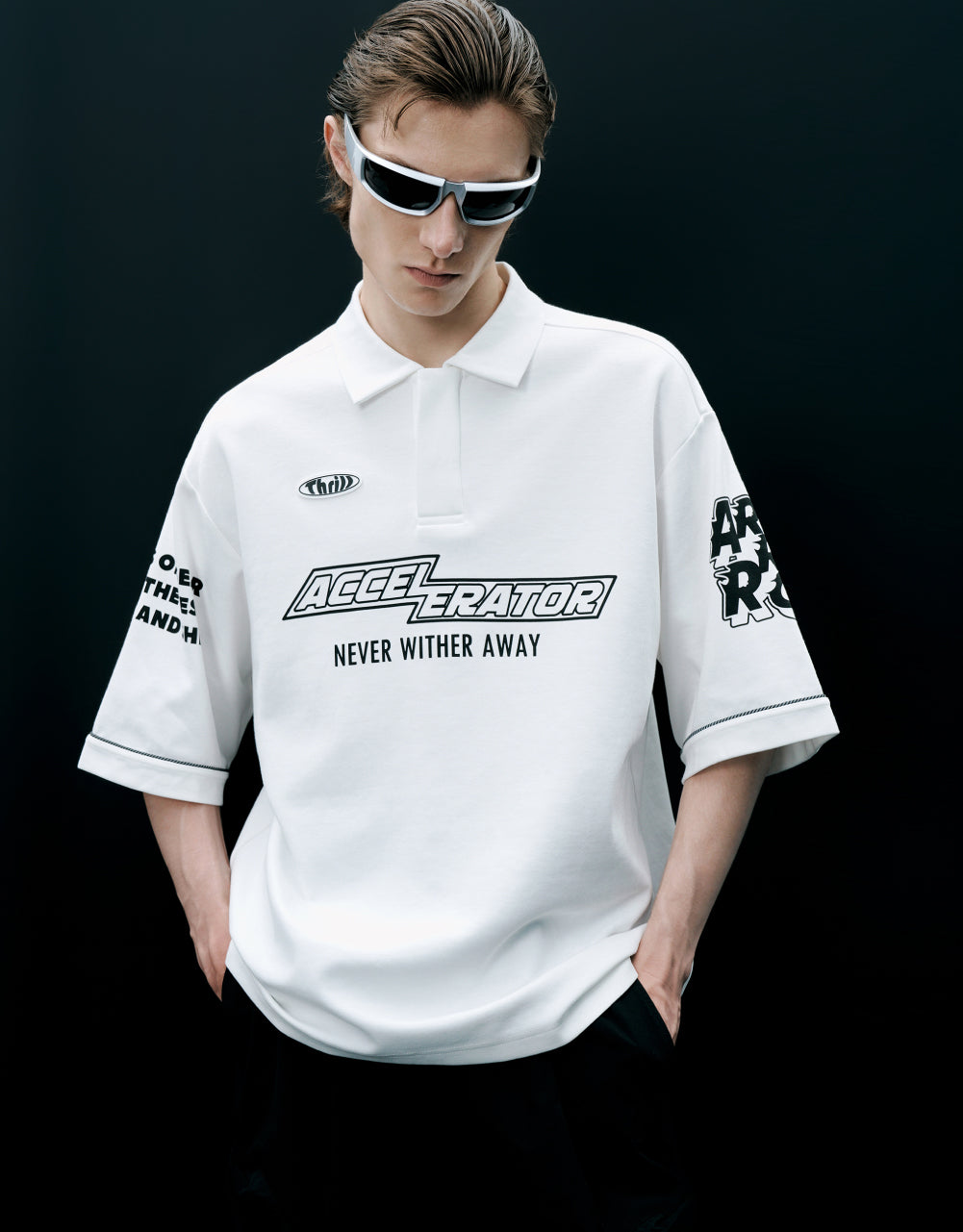 Slogan Racer Polo T-Shirt