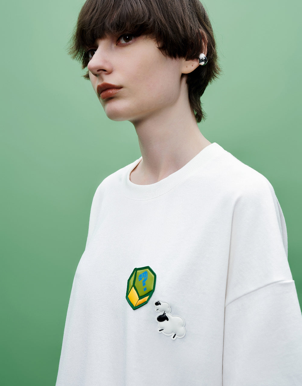 Drop Shoulder Sleeve Crew Neck T-Shirt