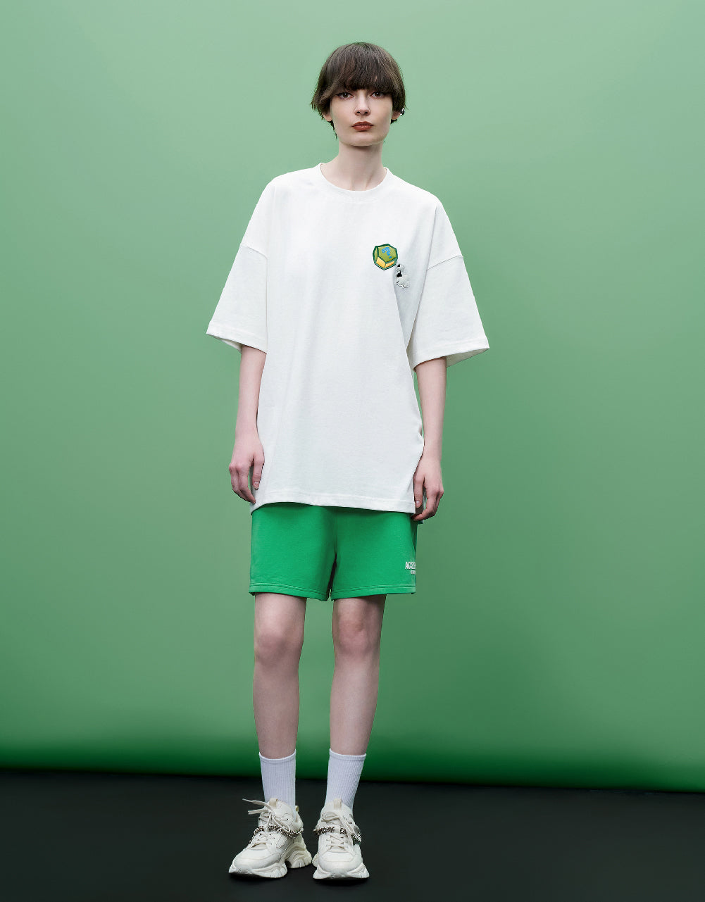 Drop Shoulder Sleeve Crew Neck T-Shirt