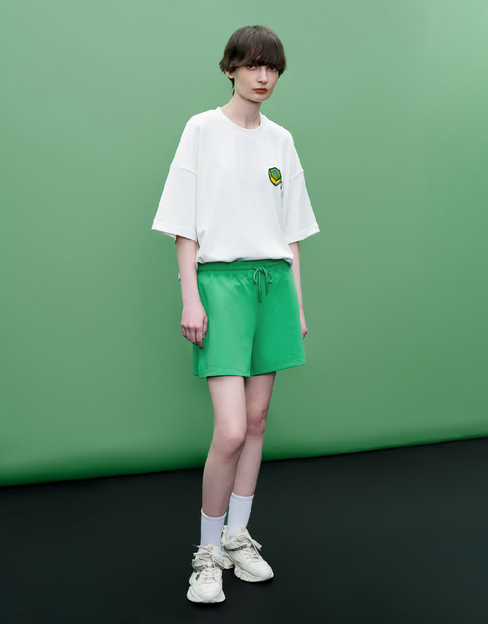 Drop Shoulder Sleeve Crew Neck T-Shirt