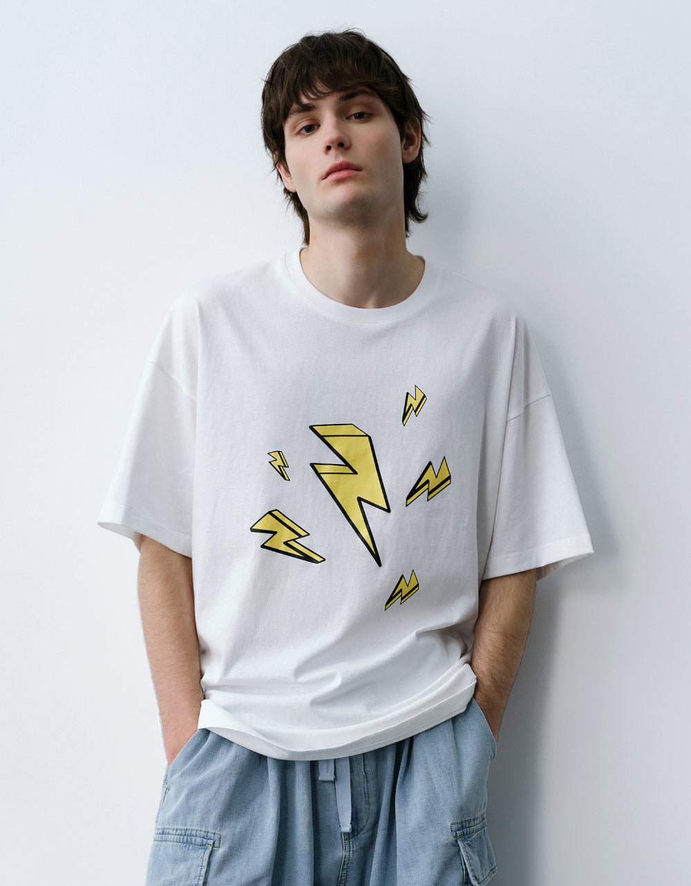 Lightning Printed Crew Neck T-Shirt