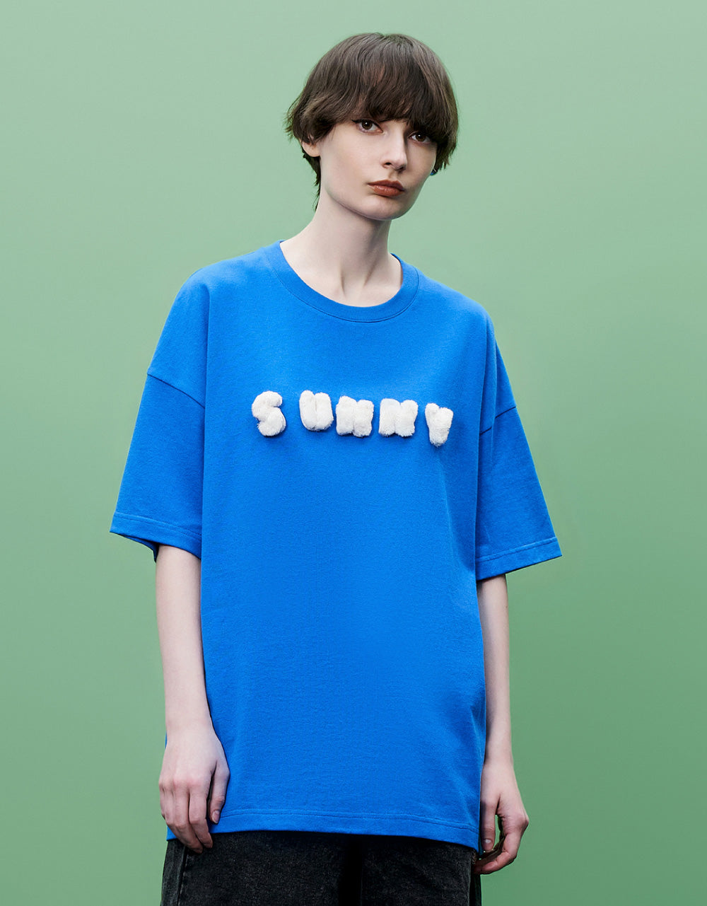 Sunny Embossed Crew Neck T-Shirt