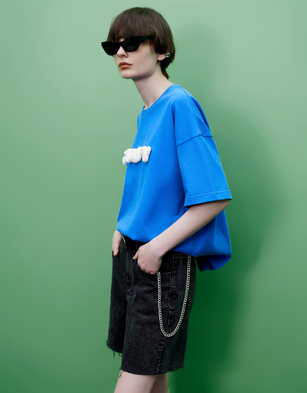 Sunny Embossed Crew Neck T-Shirt