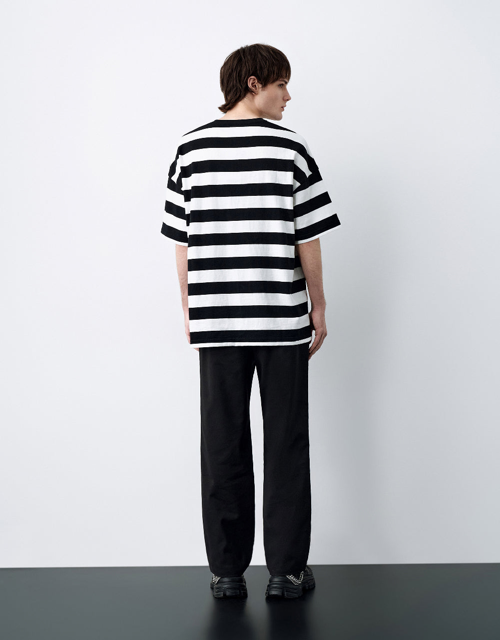 Striped Printed Crew Neck T-Shirt