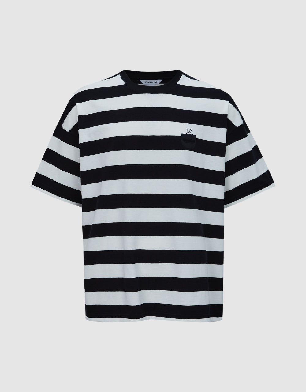 Striped Printed Crew Neck T-Shirt