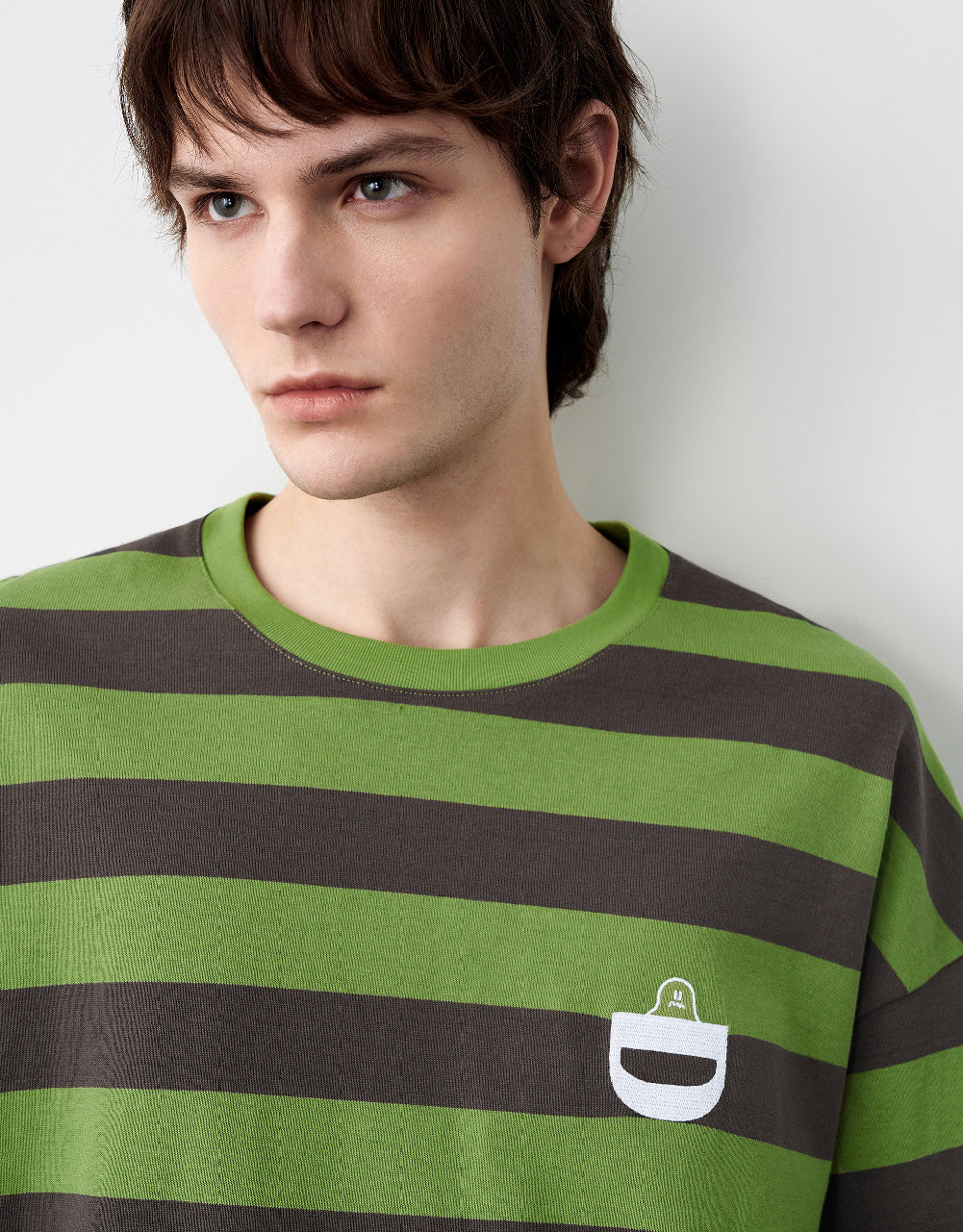Striped Printed Crew Neck T-Shirt