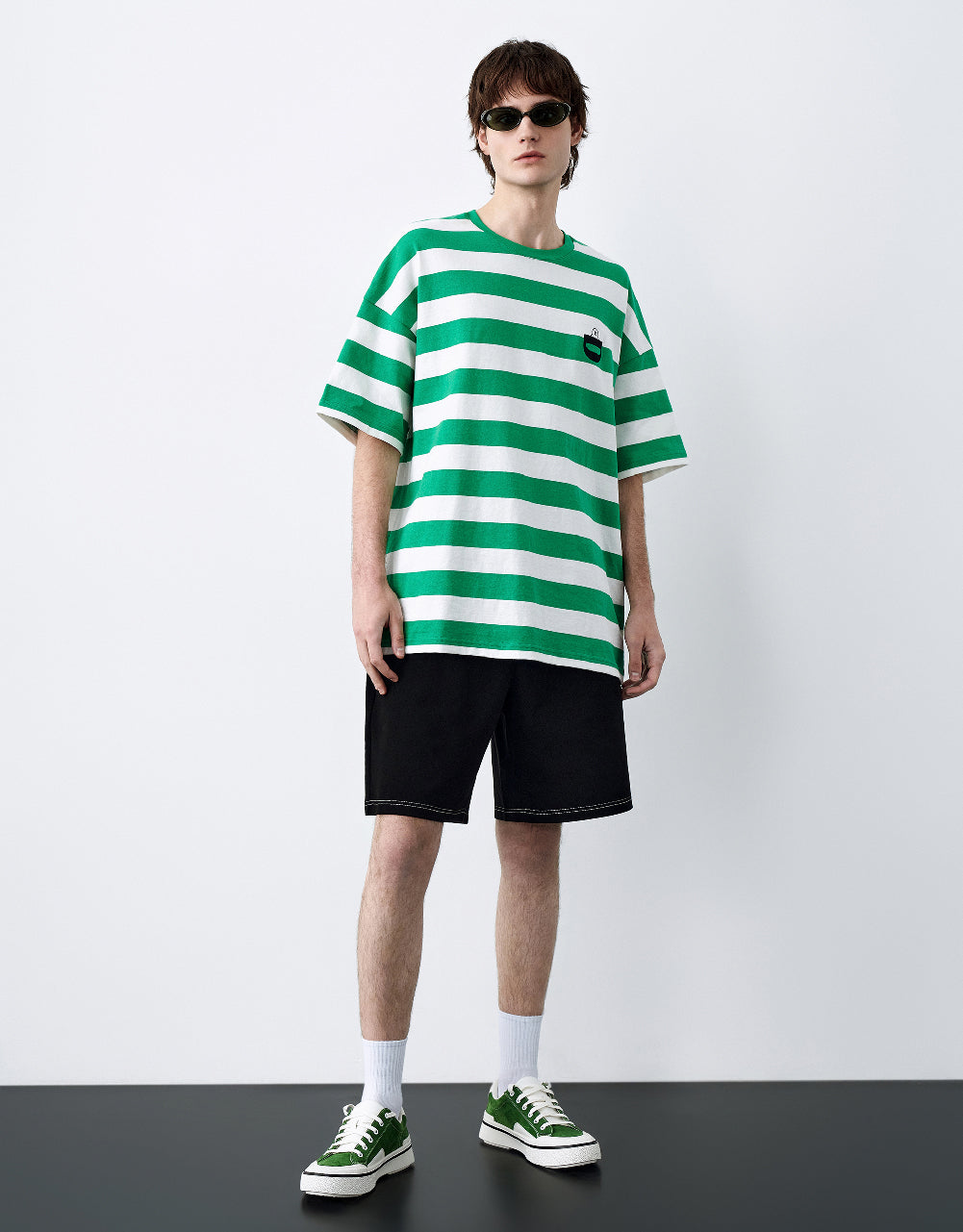 Striped Printed Crew Neck T-Shirt