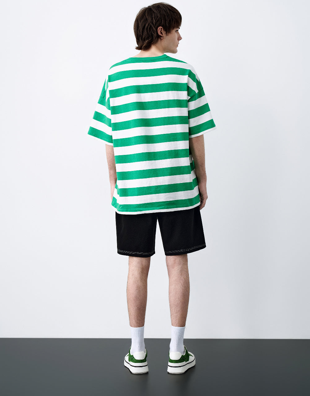 Striped Printed Crew Neck T-Shirt