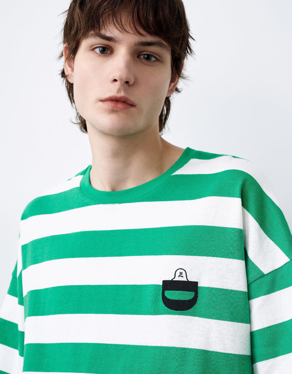 Striped Printed Crew Neck T-Shirt