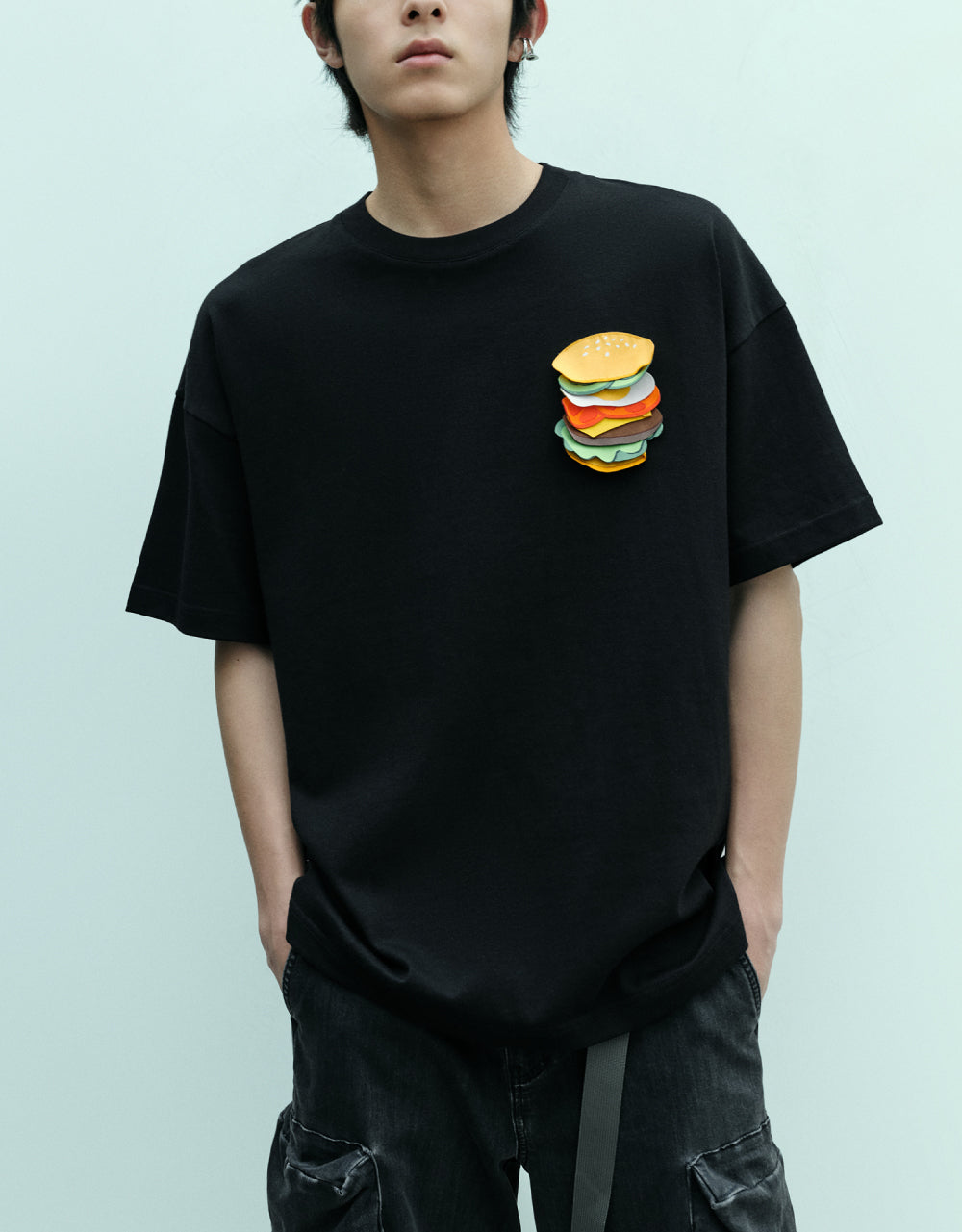 Burger Printed Crew Neck T-Shirt