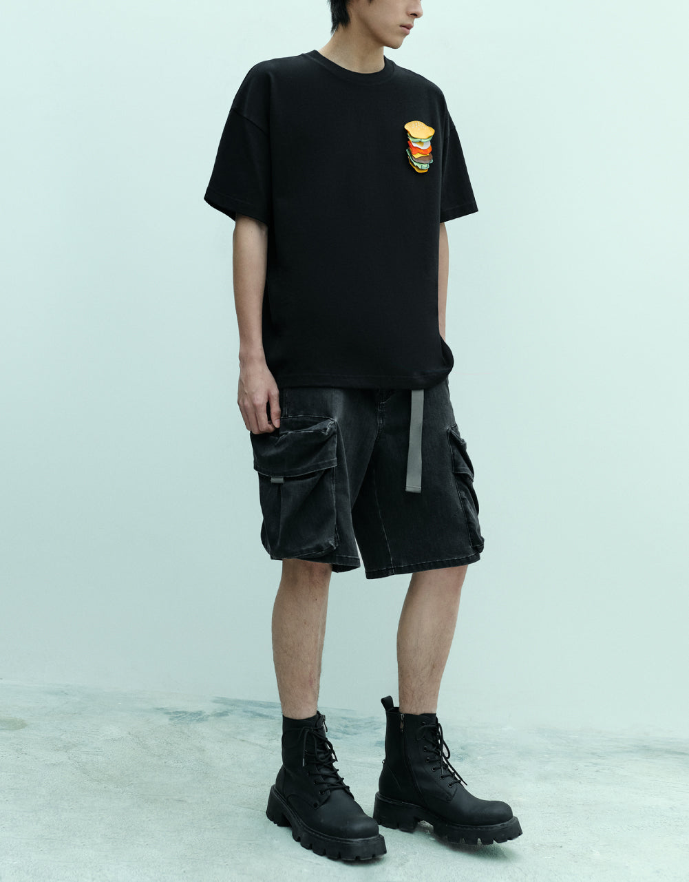 Burger Printed Crew Neck T-Shirt