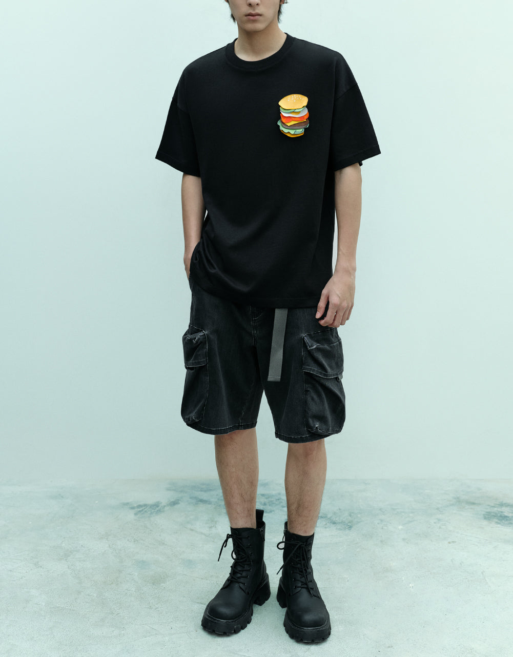 Burger Printed Crew Neck T-Shirt