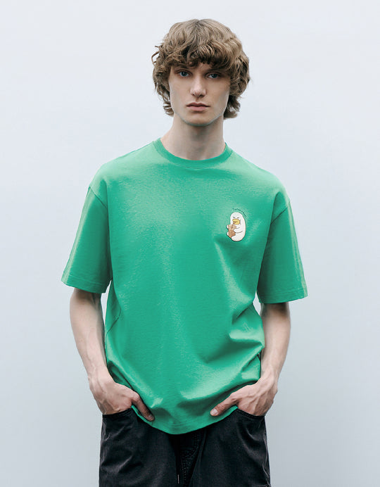 Cartoon Printed Crew Neck T-Shirt