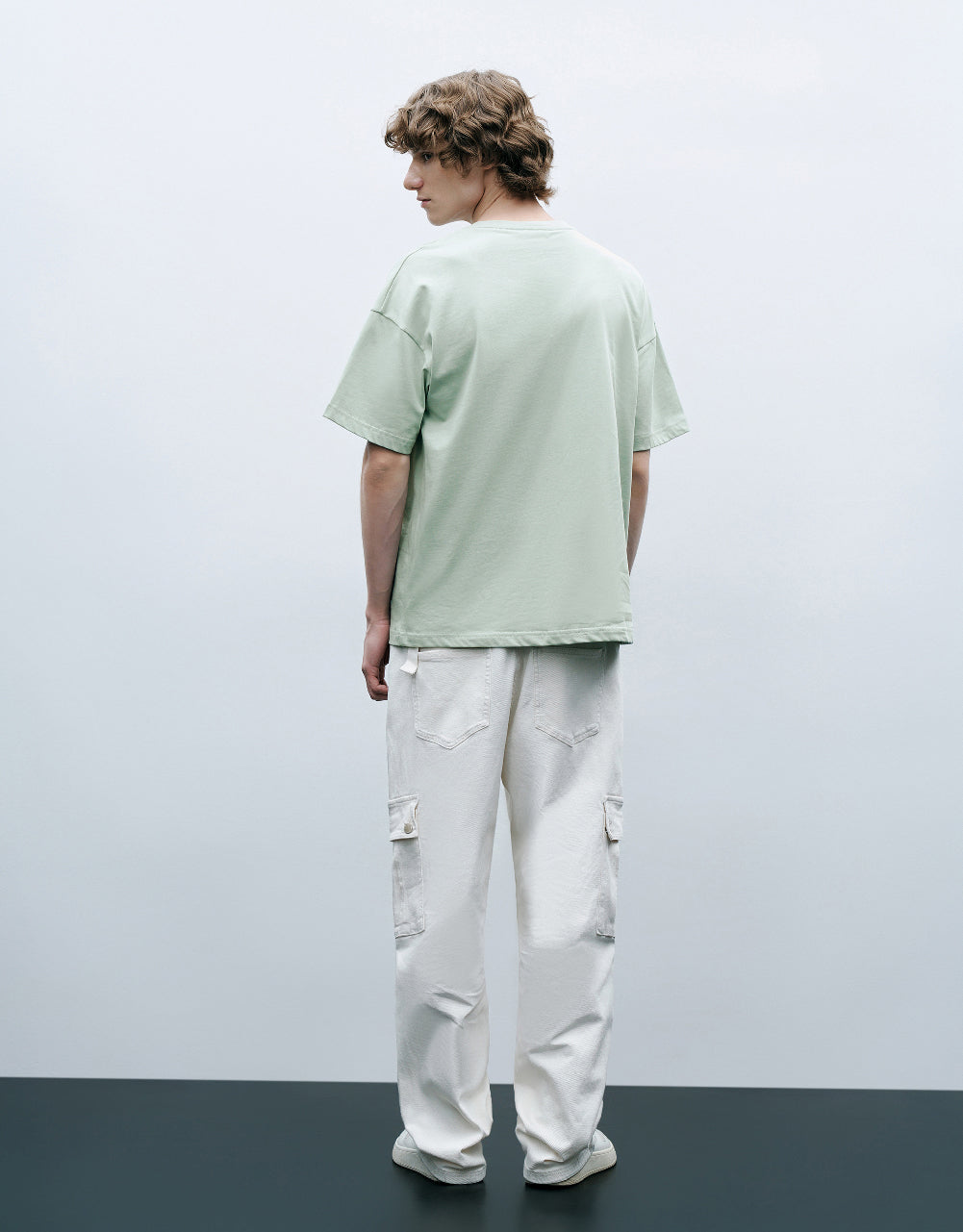 Cartoon Embossed Crew Neck T-Shirt