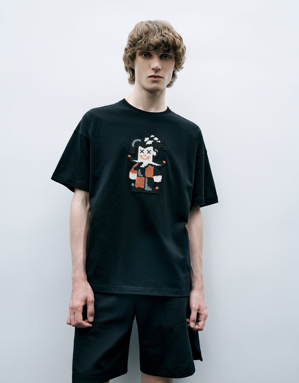 Joker Embossed Crew Neck T-Shirt
