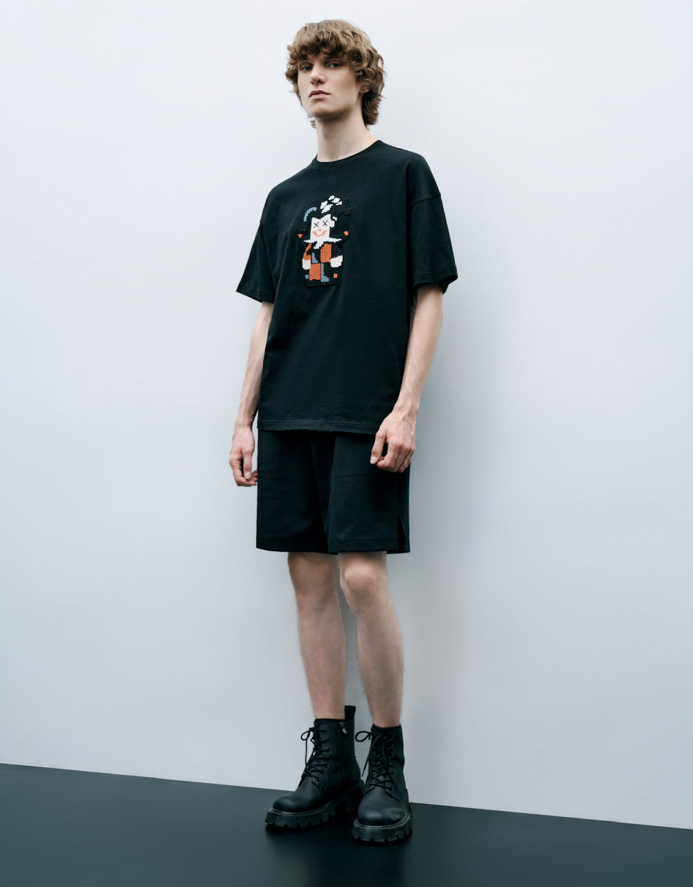 Joker Embossed Crew Neck T-Shirt
