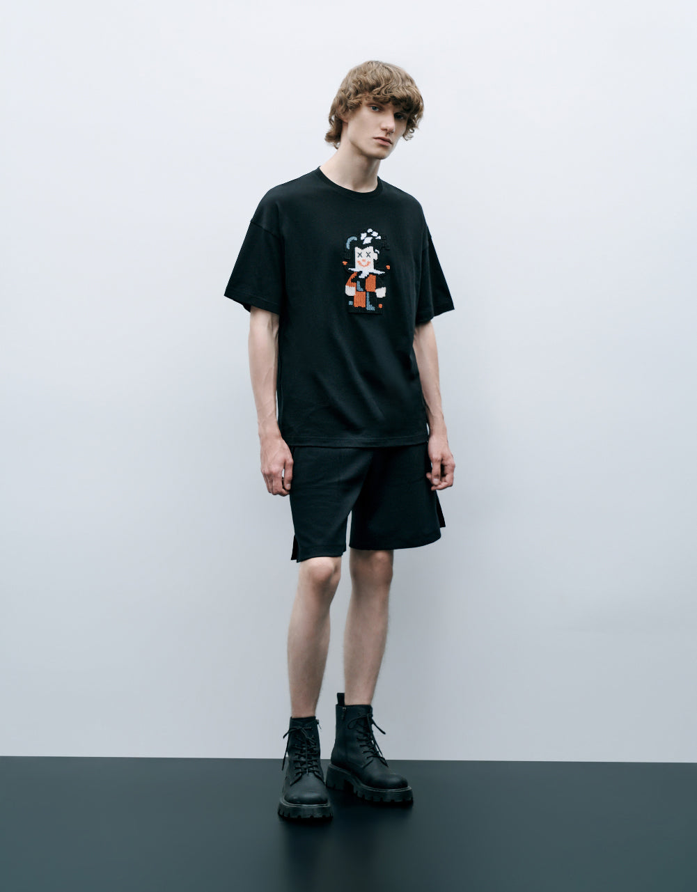 Joker Embossed Crew Neck T-Shirt