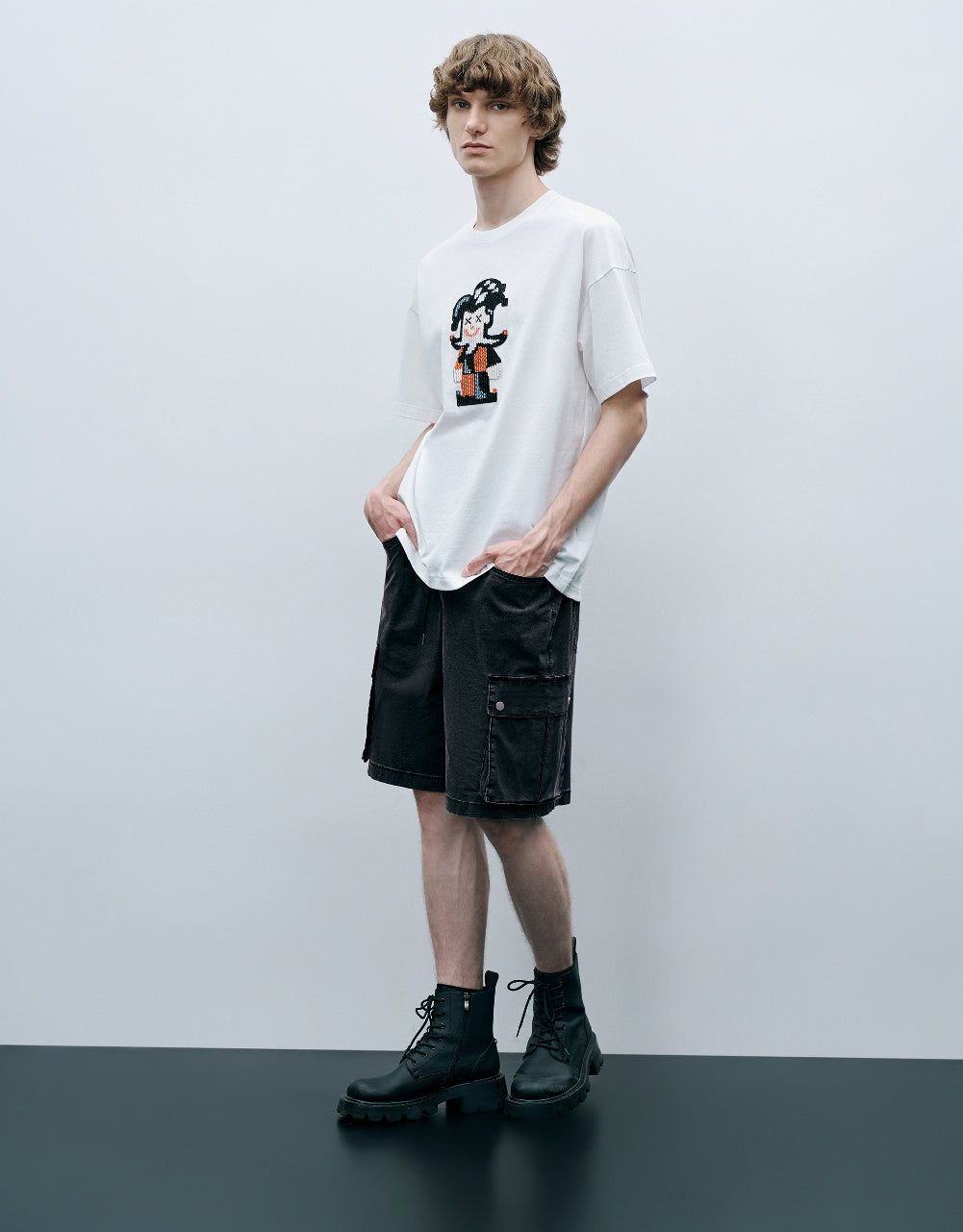 Joker Embossed Crew Neck T-Shirt