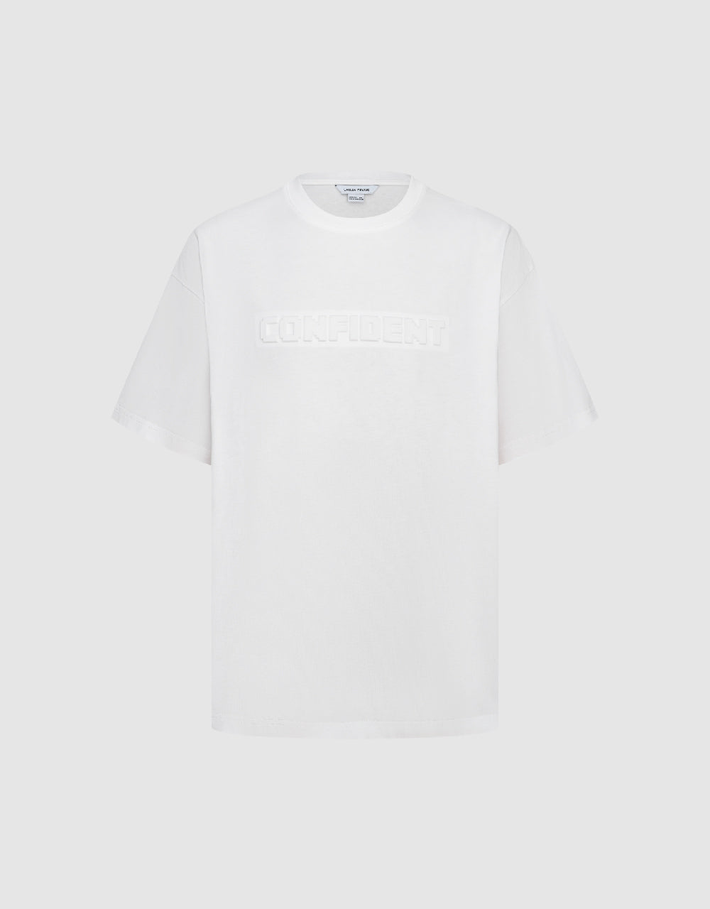 Letter Embossed Crew Neck T-Shirt