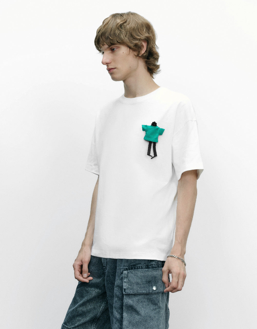 Figure Embossed Crew Neck T-Shirt