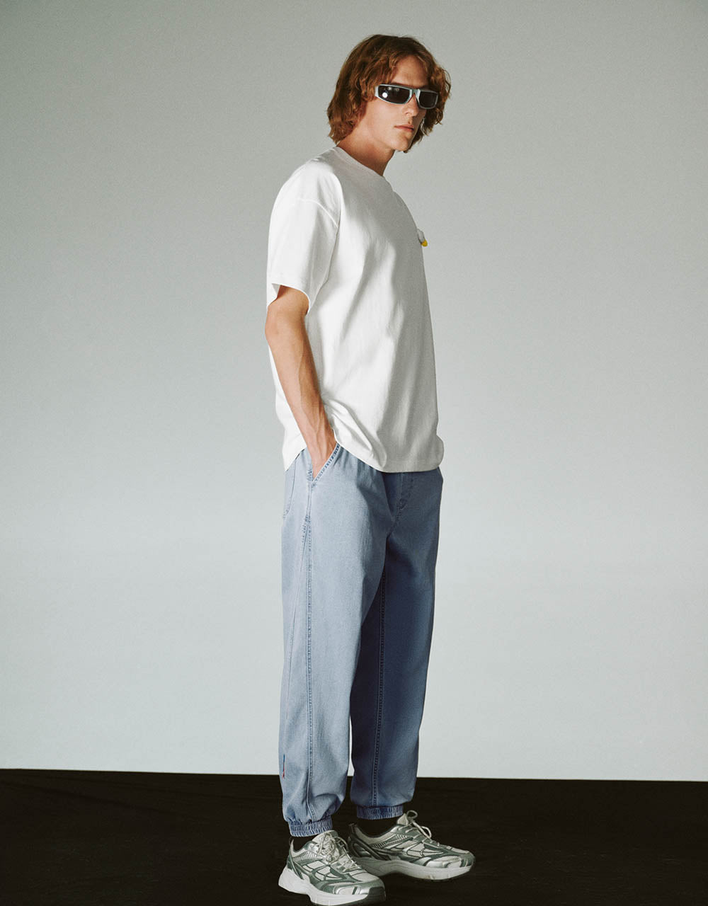 Cartoon Embossed Crew Neck T-Shirt