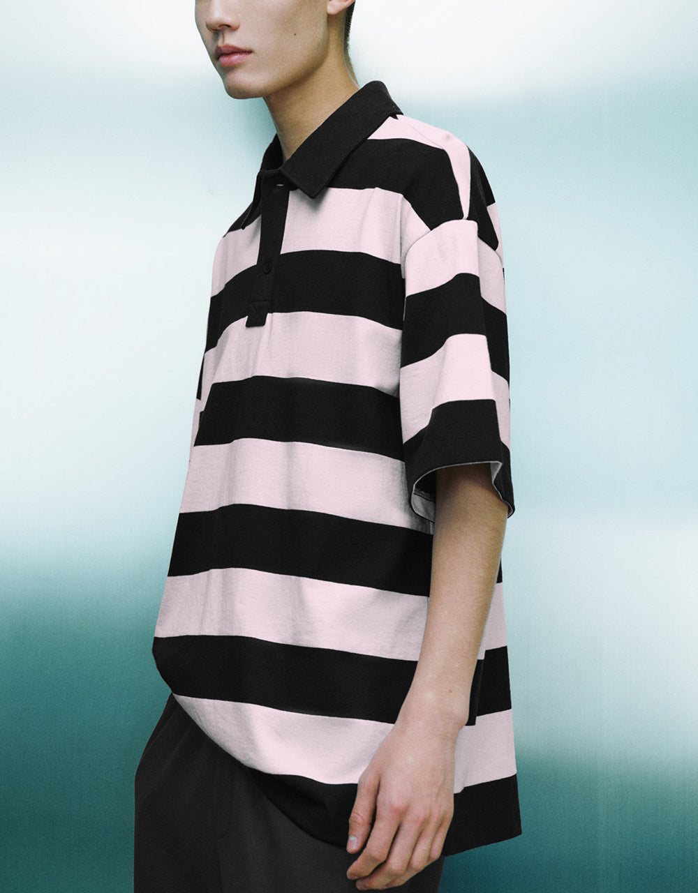 Striped Loose Polo Shirt