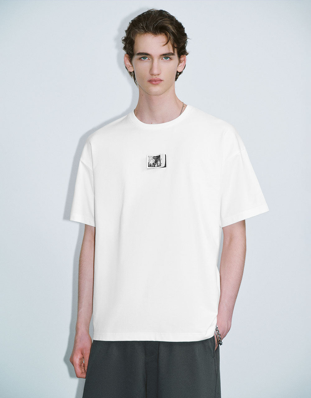 Drop Shoulder Sleeve Crew Neck T-Shirt