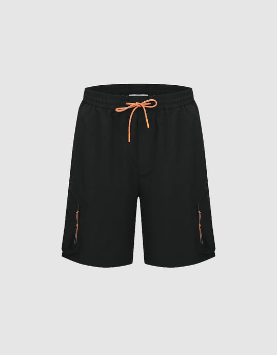 Drawstring Waist Loose Shorts