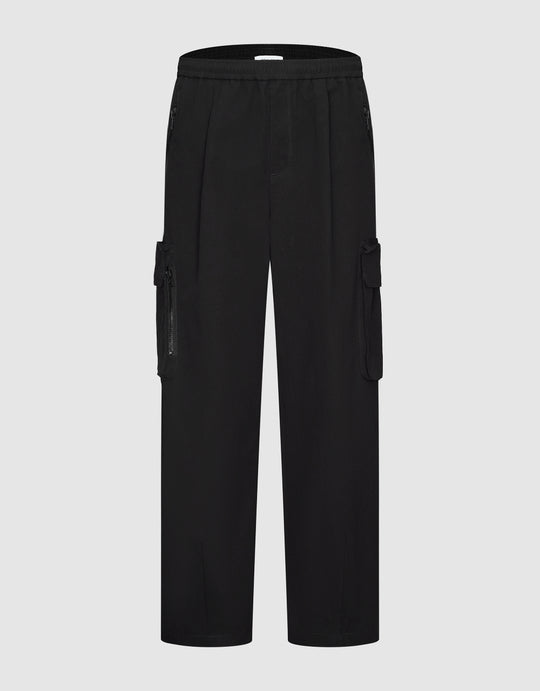 Elastic Waist Straight Pants