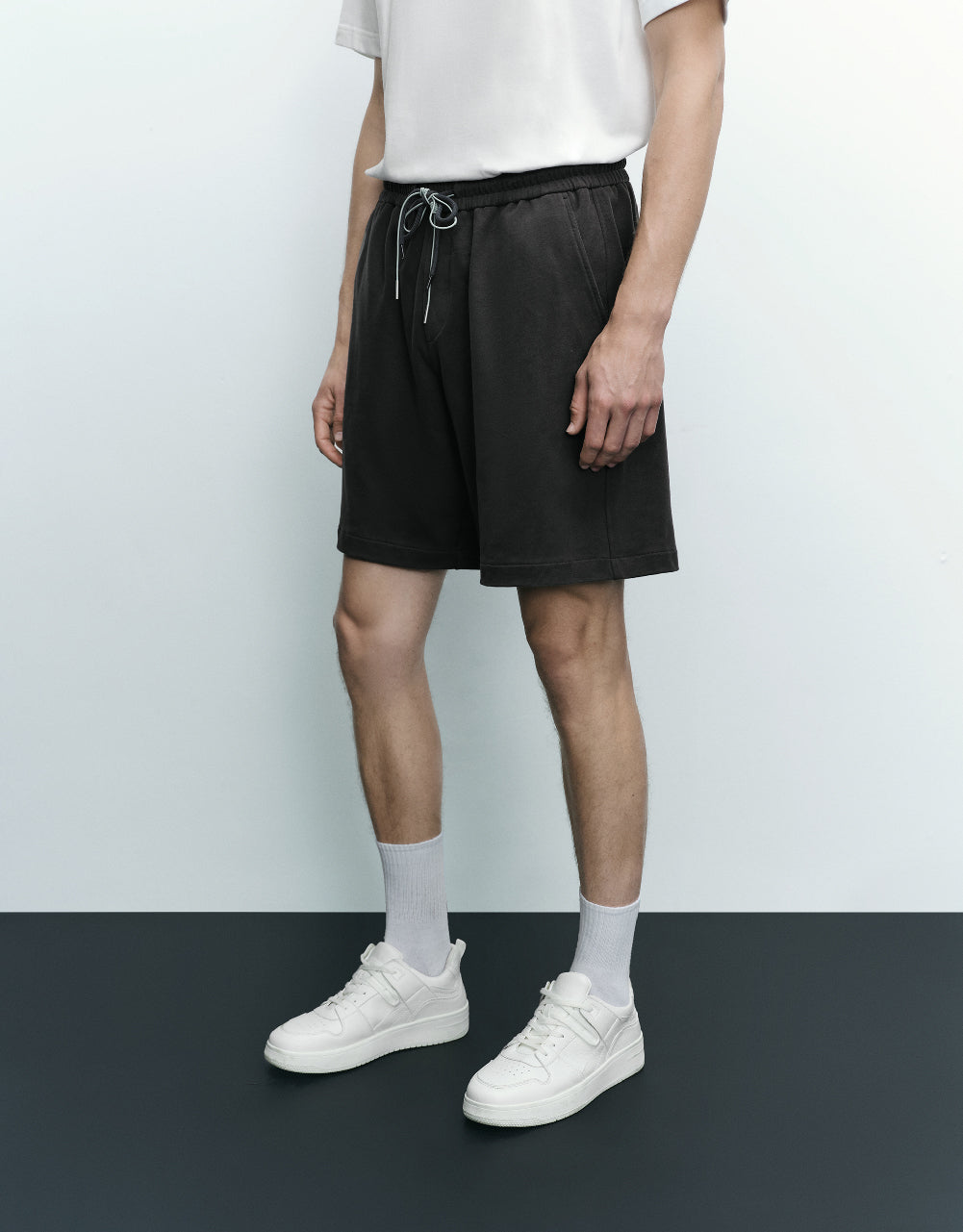 Drawstring Waist Knitted Shorts