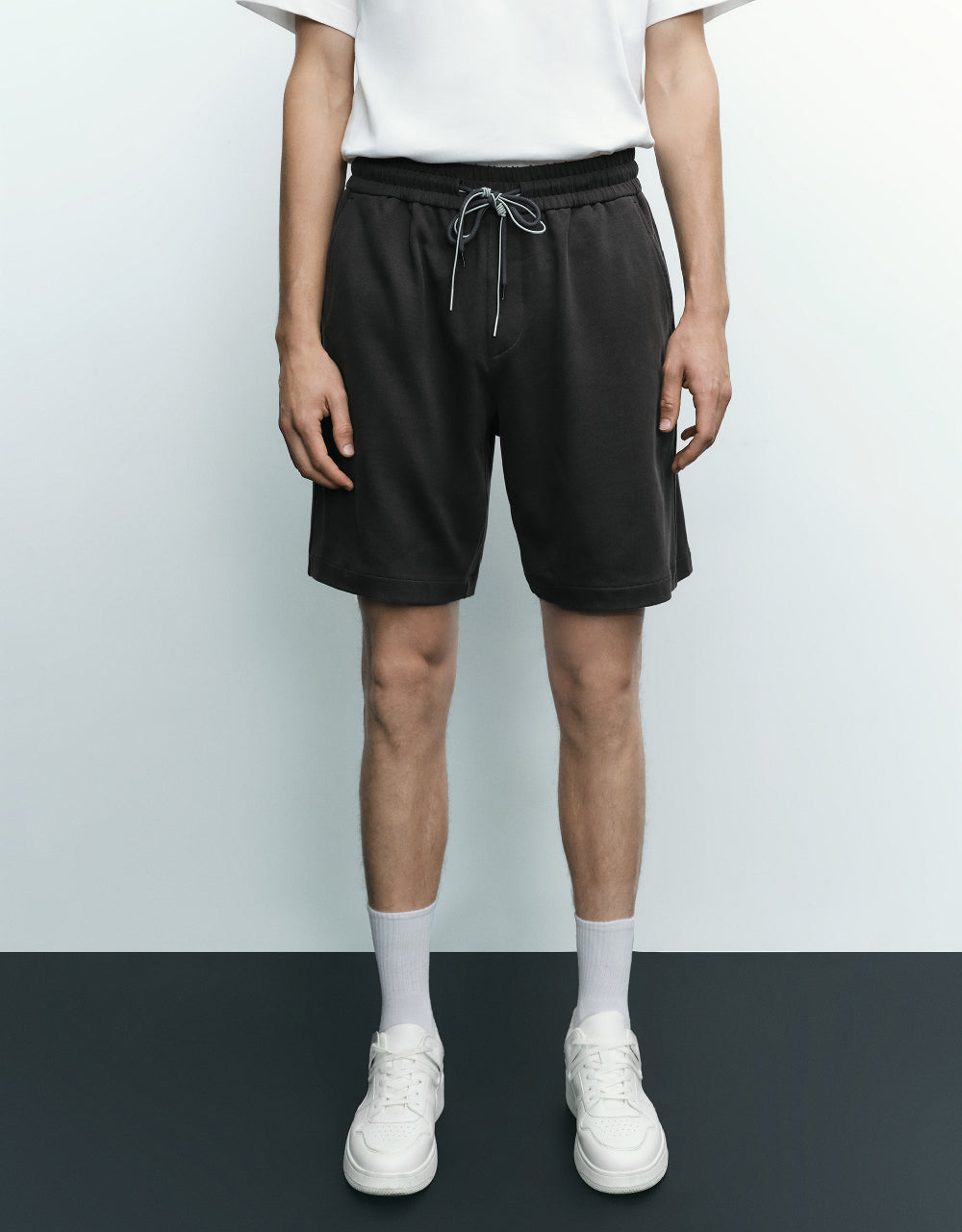 Drawstring Waist Knitted Shorts