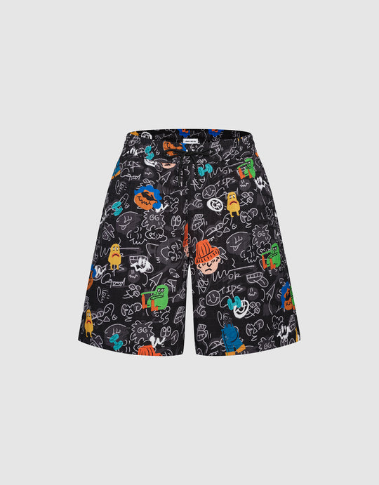 Graffiti Printed Shorts