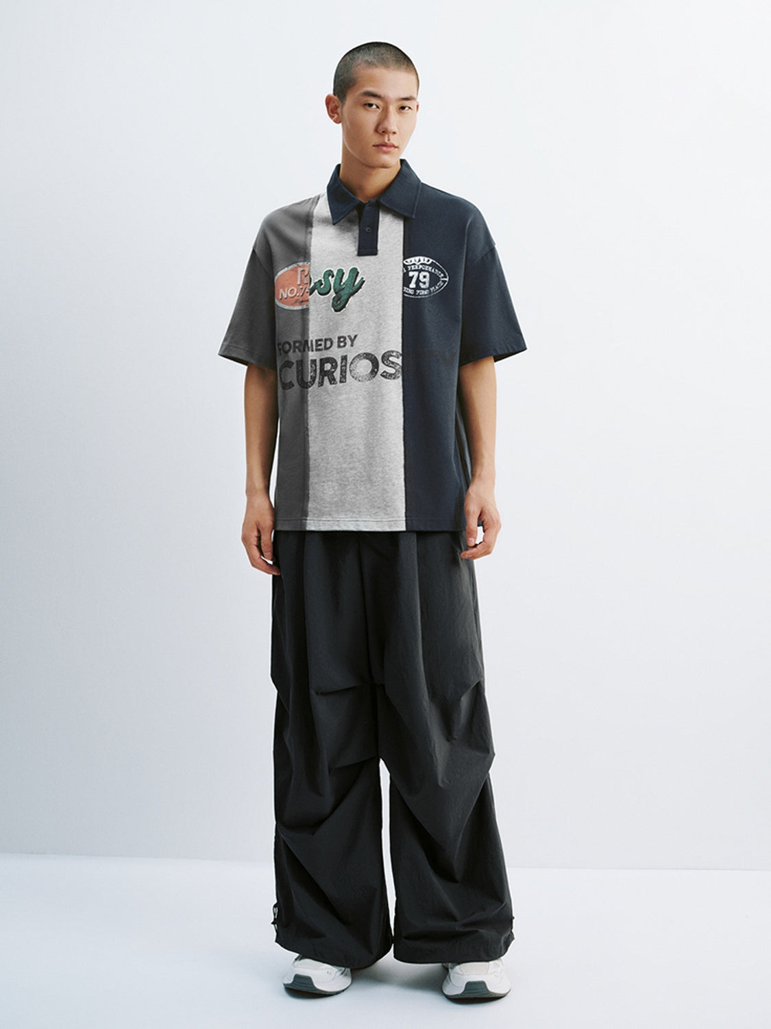 Ruched Wide-Leg Pants