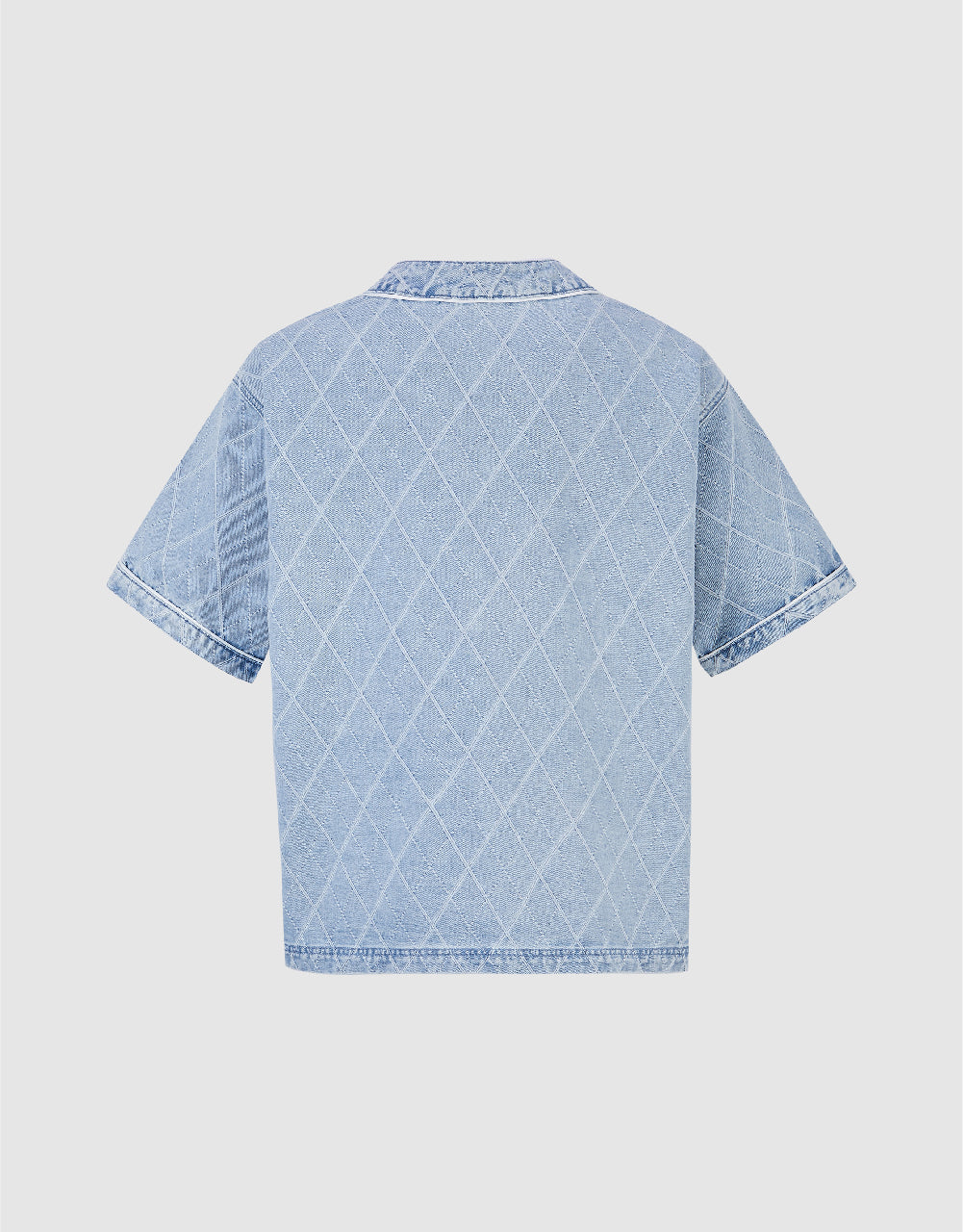 Argyle Printed Oversized Denim Shirt