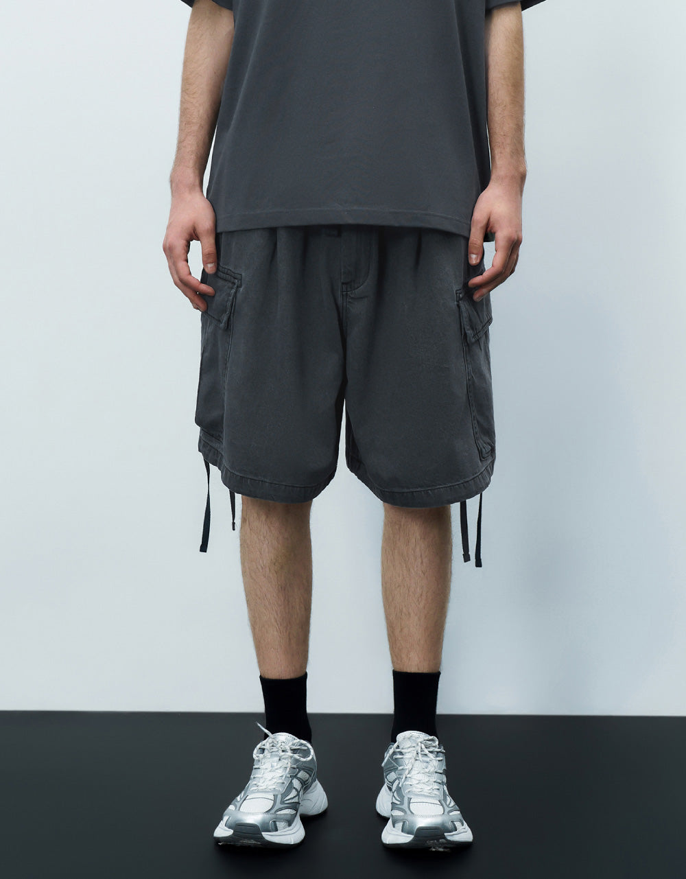 Elastic Waist Denim Shorts