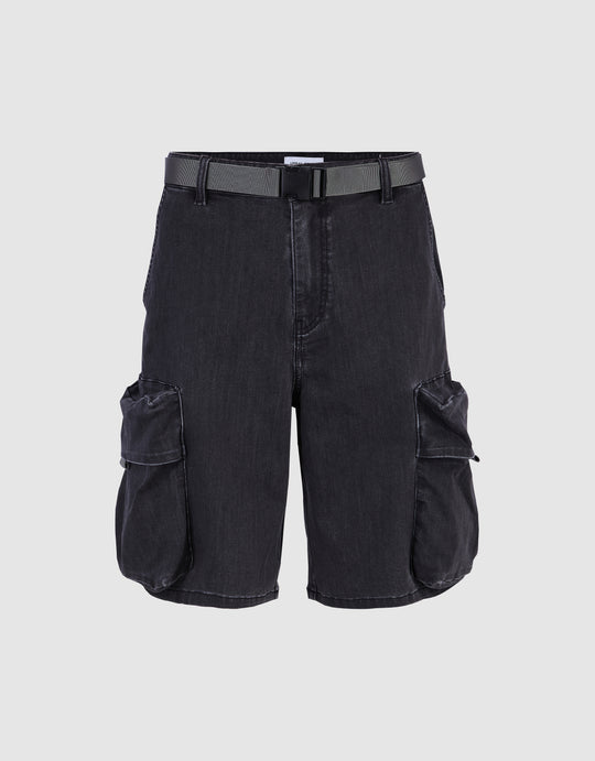 Denim Shorts With Belt