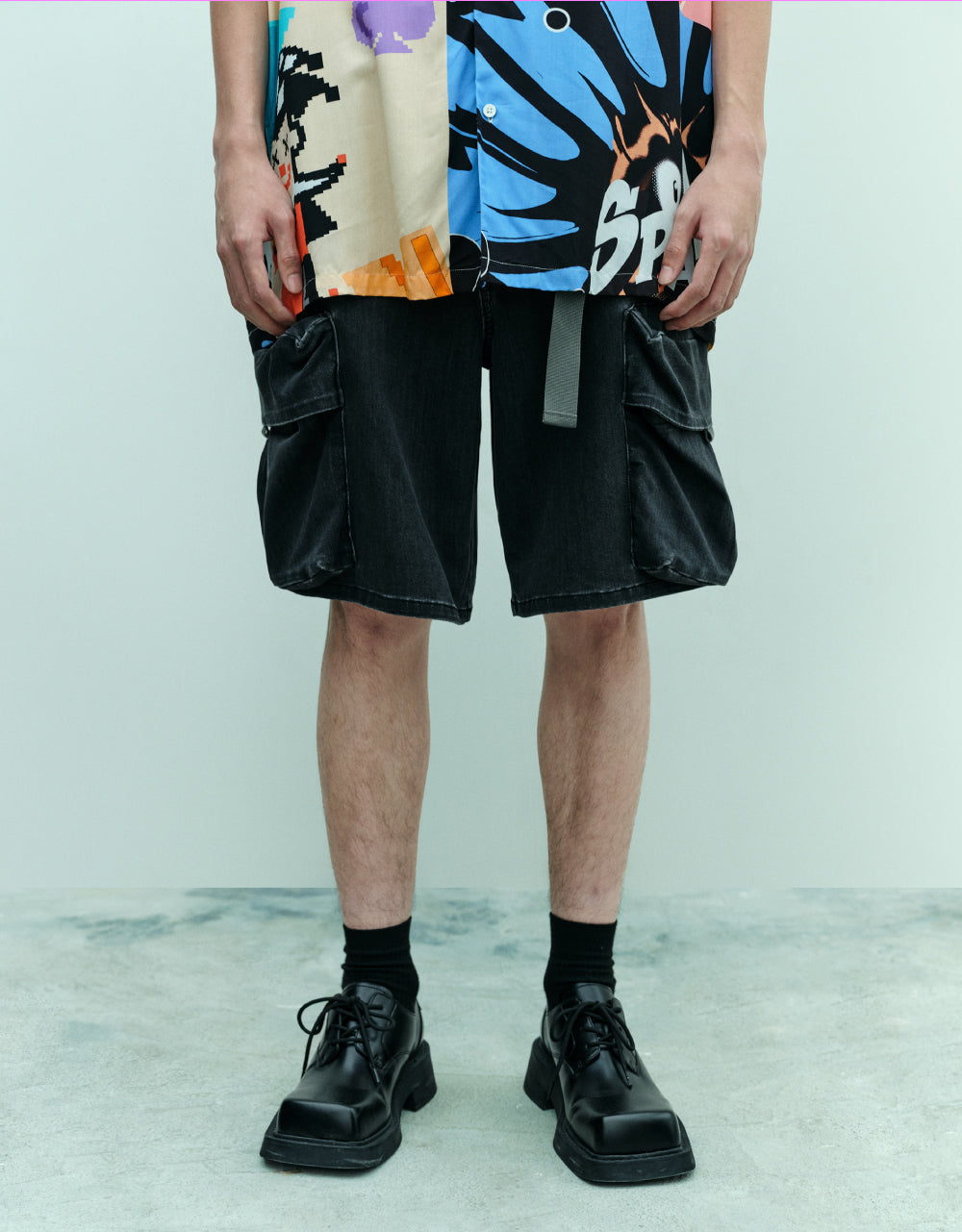 Denim Shorts With Belt