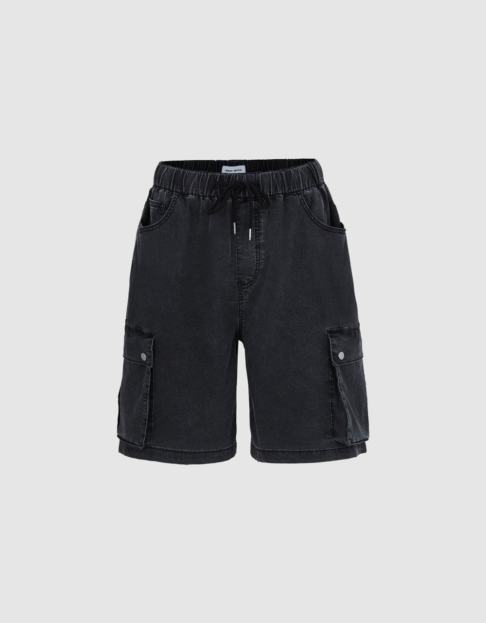 Drawstring Waist Denim Shorts