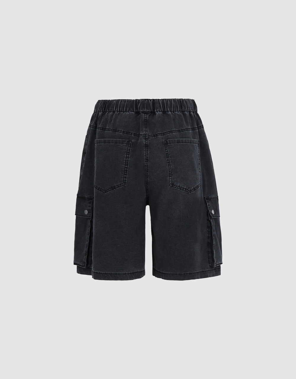 Drawstring Waist Denim Shorts