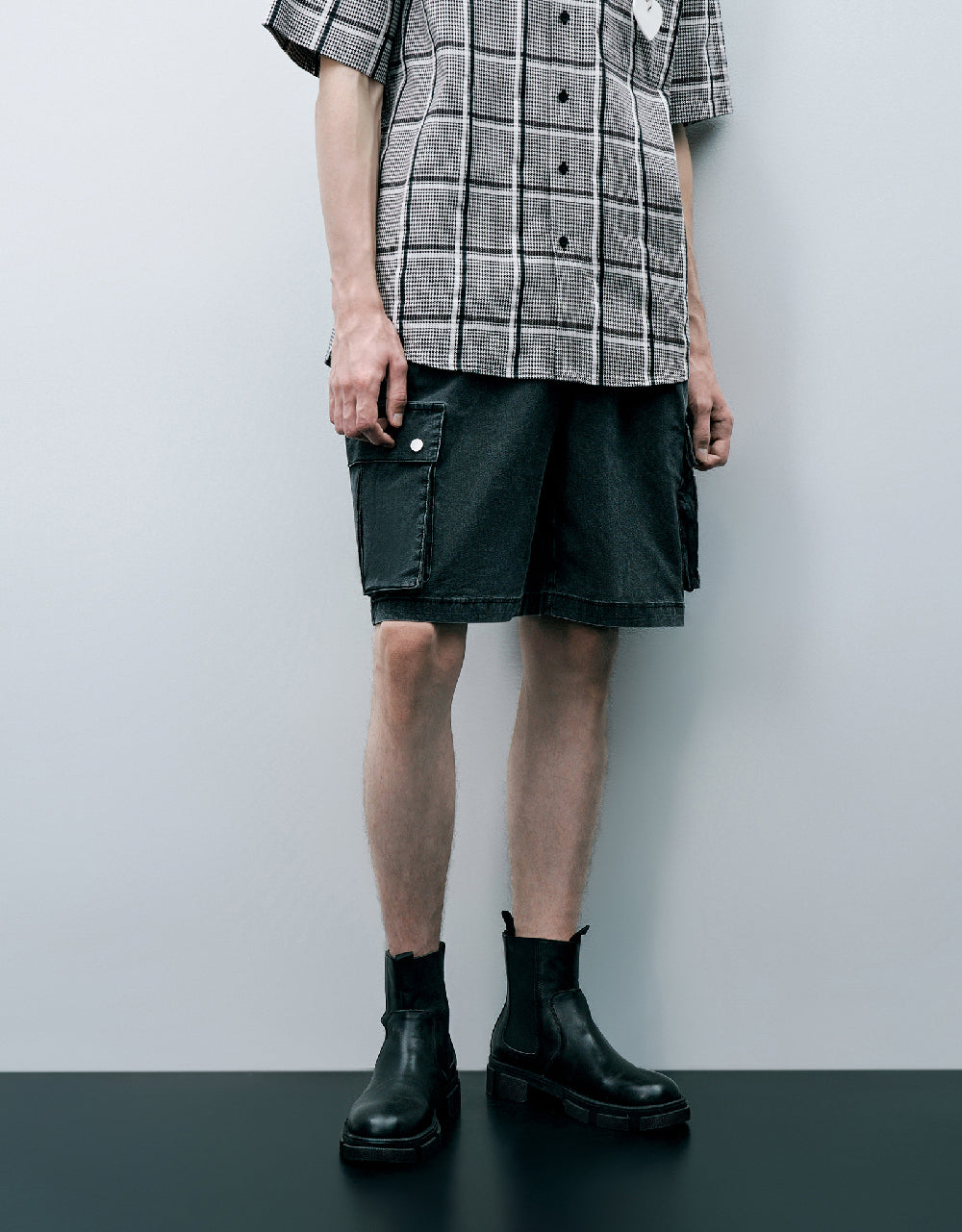 Drawstring Waist Denim Shorts