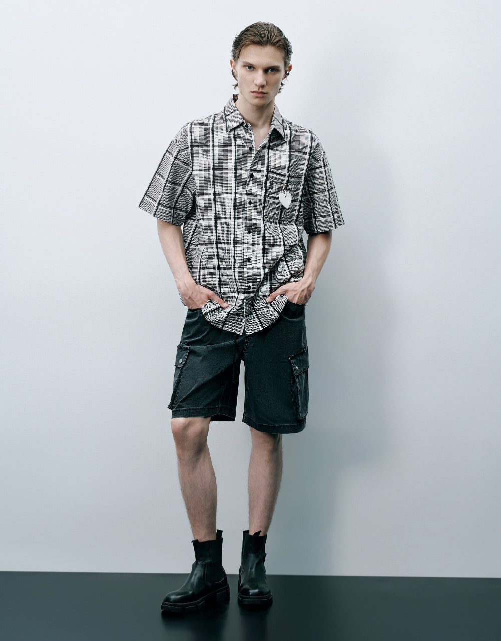 Drawstring Waist Denim Shorts