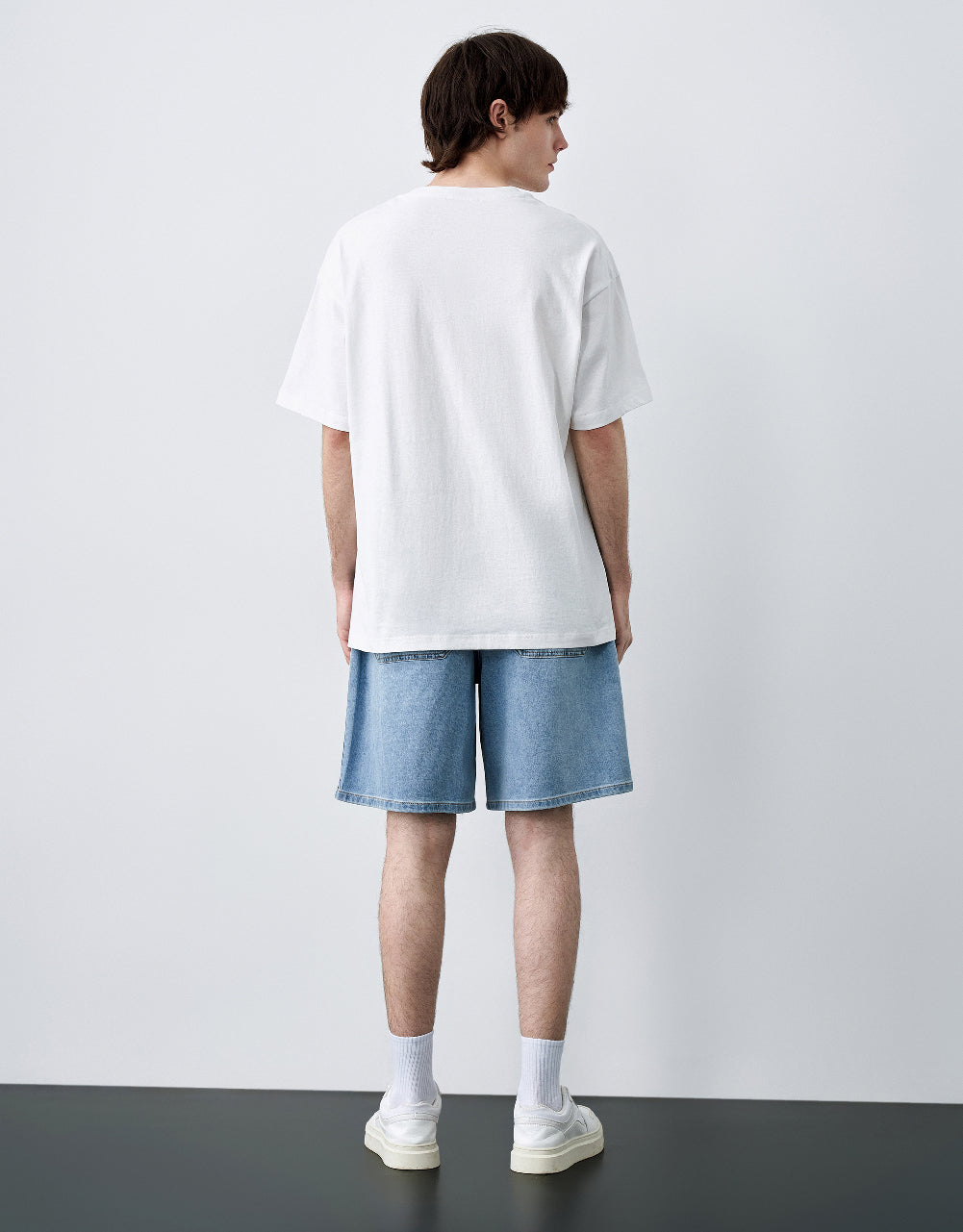 Drawstring Waist Denim Shorts